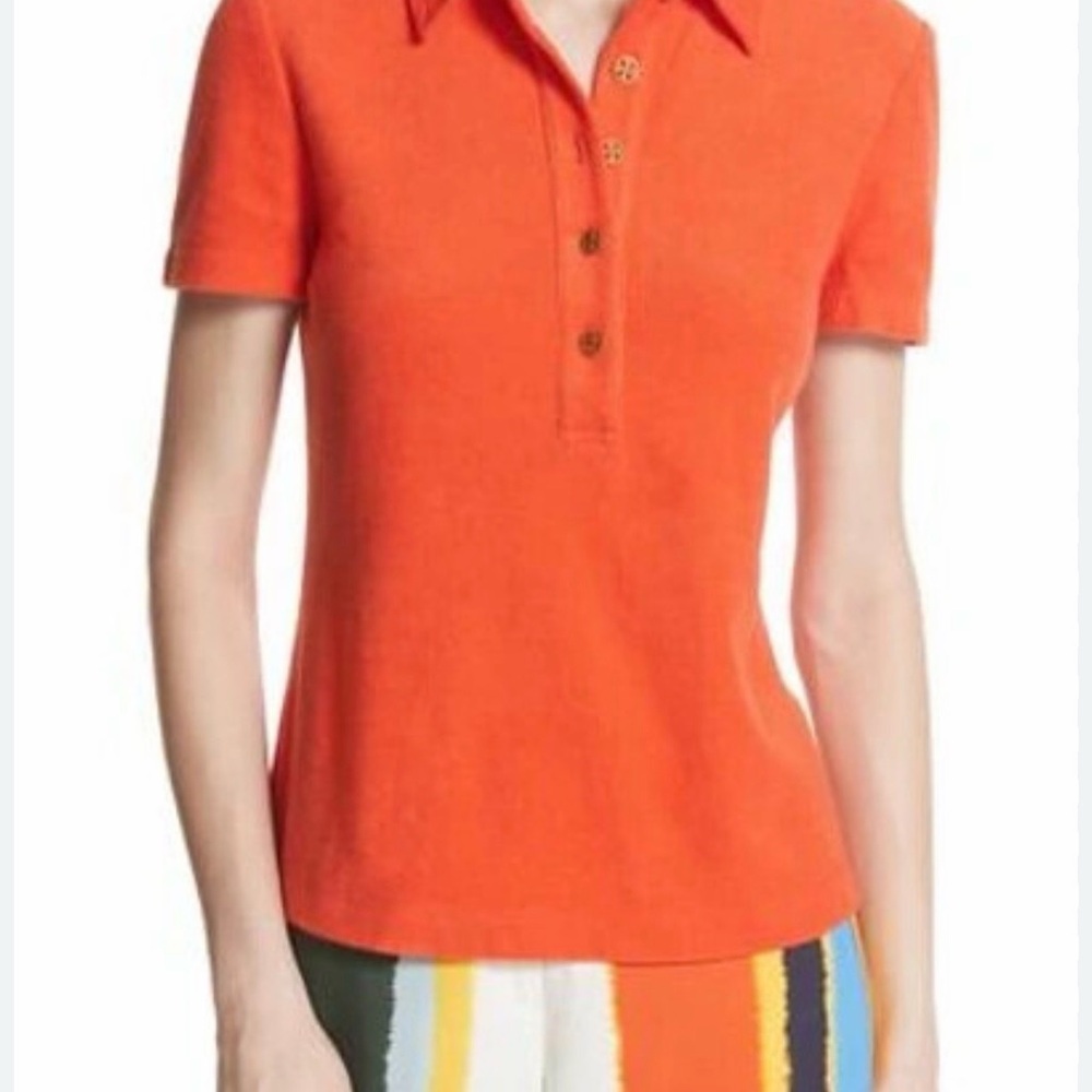 TORY BURCH Lennox Terry Cloth Polo